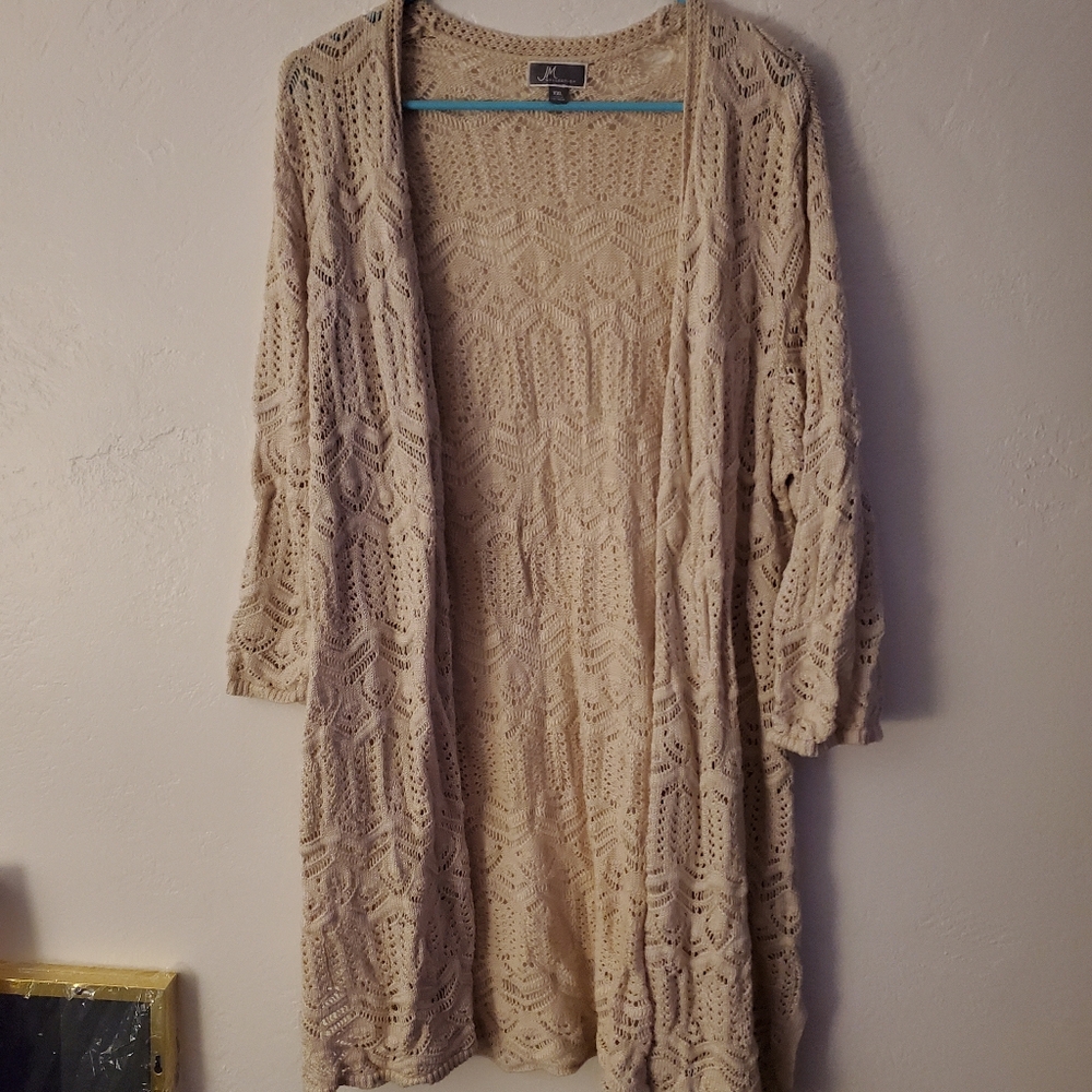 JM COLLECTION XXL Open-Front Knit Cardigan Sweater